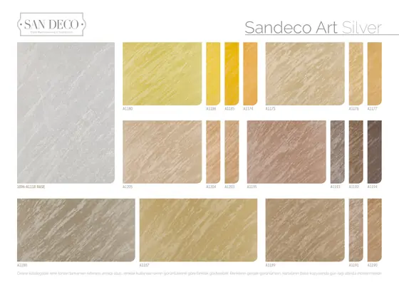 Sandeco Art renk kartelası sayfa 1